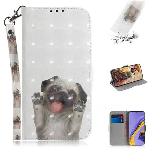 Pug Dog 3D Painted Leather Wallet Phone Case for Samsung Galaxy A51 4G