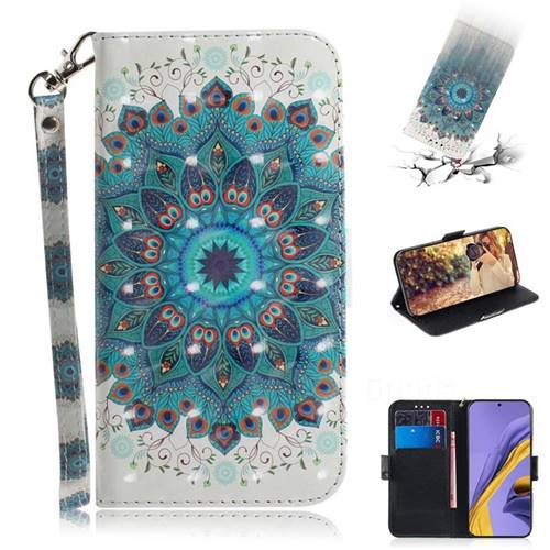 Peacock Mandala 3D Painted Leather Wallet Phone Case for Samsung Galaxy A51 4G