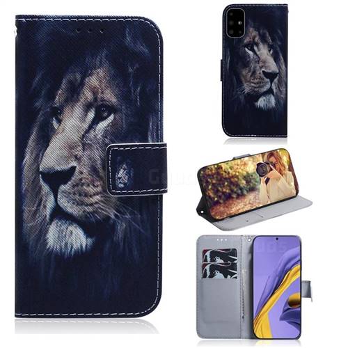 Lion Face PU Leather Wallet Case for Samsung Galaxy A51 4G