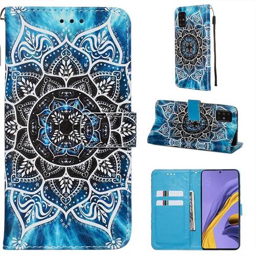 Underwater Mandala Matte Leather Wallet Phone Case for Samsung Galaxy A51 4G