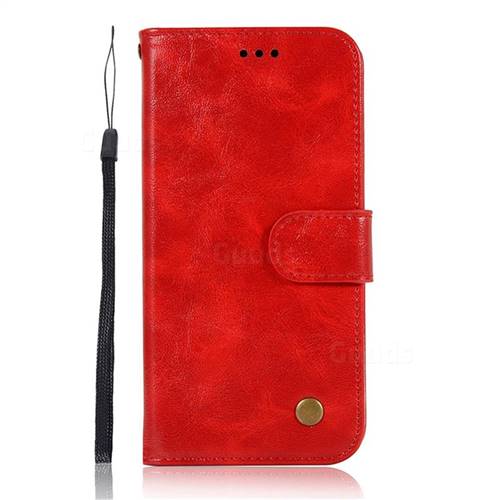 Luxury Retro Leather Wallet Case for Samsung Galaxy A51 4G - Red ...