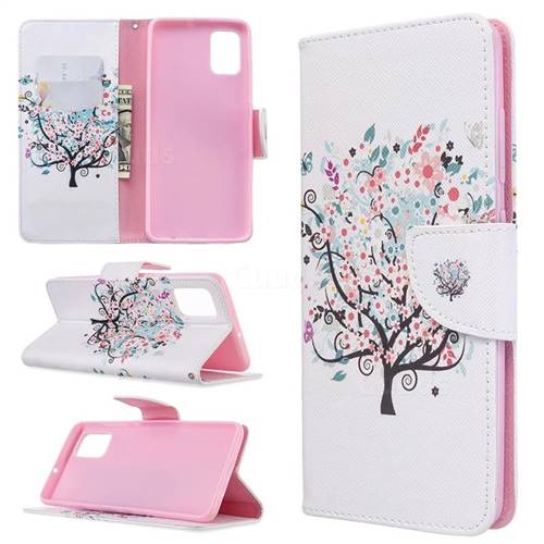 Colorful Tree Leather Wallet Case for Samsung Galaxy A51 4G