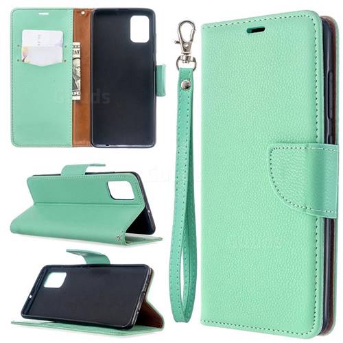Classic Luxury Litchi Leather Phone Wallet Case for Samsung Galaxy A51 4G - Green