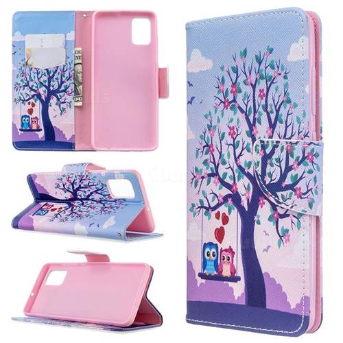 Tree and Owls Leather Wallet Case for Samsung Galaxy A51 4G