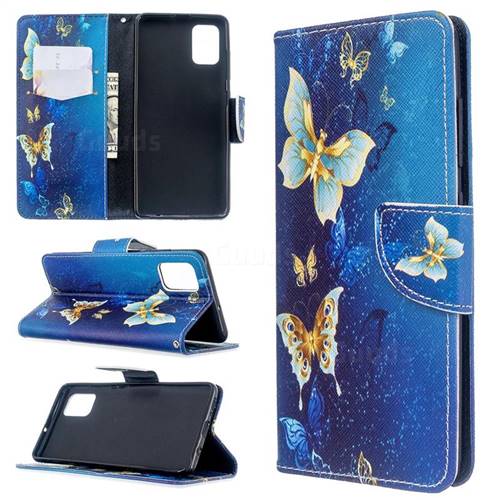 Golden Butterflies Leather Wallet Case for Samsung Galaxy A51 4G
