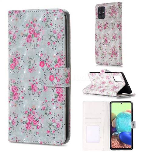 Roses Flower 3D Painted Leather Phone Wallet Case for Samsung Galaxy A51 4G