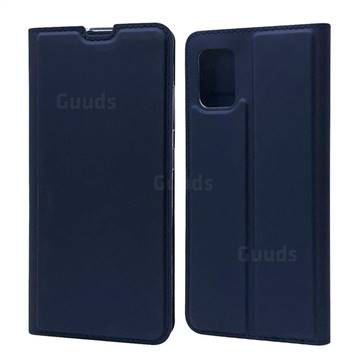 Ultra Slim Card Magnetic Automatic Suction Leather Wallet Case for Samsung Galaxy A51 4G - Royal Blue