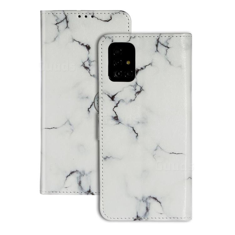 Soft White Marble PU Leather Wallet Case for Samsung Galaxy A51 4G