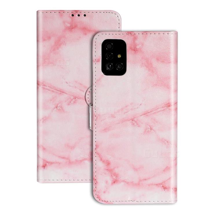 Pink Marble PU Leather Wallet Case for Samsung Galaxy A51 4G