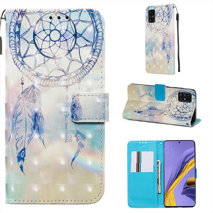 Fantasy Campanula 3D Painted Leather Wallet Case for Samsung Galaxy A51 4G