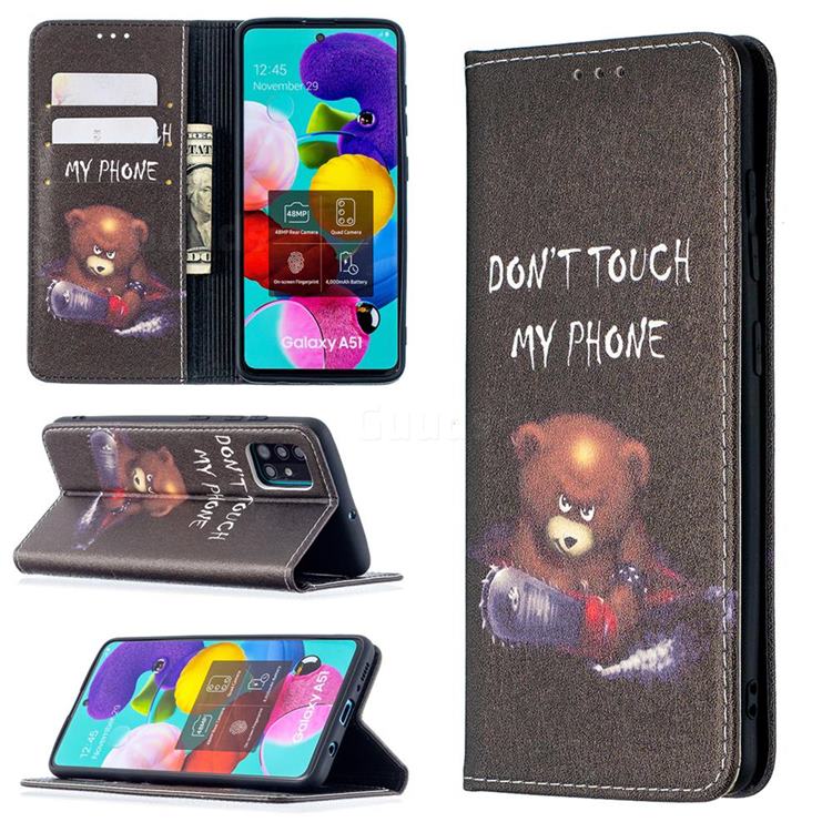 Chainsaw Bear Slim Magnetic Attraction Wallet Flip Cover for Samsung Galaxy A51 4G
