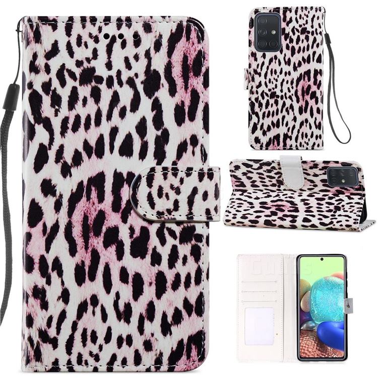 Leopard Smooth Leather Phone Wallet Case for Samsung Galaxy A51 4G