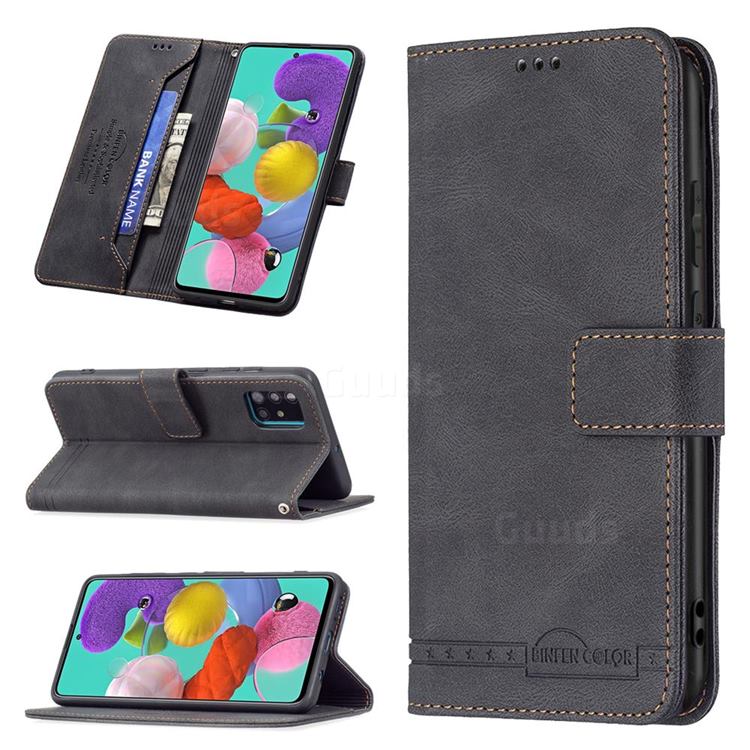 Binfen Color RFID Blocking Leather Wallet Case for Samsung Galaxy A51 4G - Black