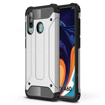King Kong Armor Premium Shockproof Dual Layer Rugged Hard Cover for Samsung Galaxy A60 - White