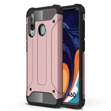 King Kong Armor Premium Shockproof Dual Layer Rugged Hard Cover for Samsung Galaxy A60 - Rose Gold