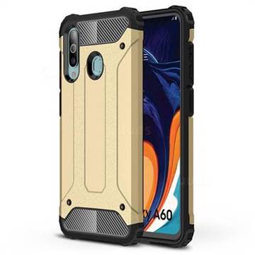 King Kong Armor Premium Shockproof Dual Layer Rugged Hard Cover for Samsung Galaxy A60 - Champagne Gold