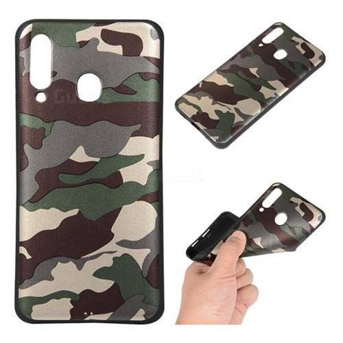Camouflage Soft TPU Back Cover for Samsung Galaxy A60 - Gold Green
