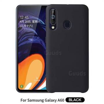 Howmak Slim Liquid Silicone Rubber Shockproof Phone Case Cover for Samsung Galaxy A60 - Black