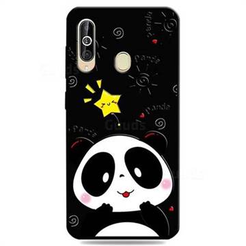Cute Bear 3D Embossed Relief Black TPU Cell Phone Back Cover for Samsung Galaxy A60