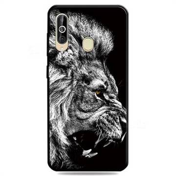 Lion 3D Embossed Relief Black TPU Cell Phone Back Cover for Samsung Galaxy A60