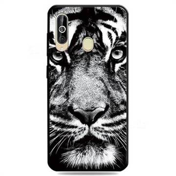 White Tiger 3D Embossed Relief Black TPU Cell Phone Back Cover for Samsung Galaxy A60