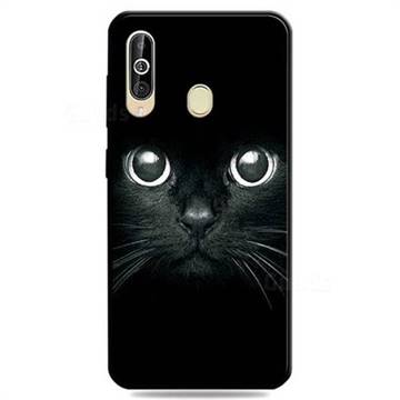 Bearded Feline 3D Embossed Relief Black TPU Cell Phone Back Cover for Samsung Galaxy A60
