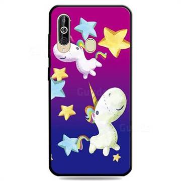 Pony 3D Embossed Relief Black TPU Cell Phone Back Cover for Samsung Galaxy A60