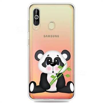 Bamboo Panda Clear Varnish Soft Phone Back Cover for Samsung Galaxy A60