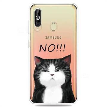 Cat Say No Clear Varnish Soft Phone Back Cover for Samsung Galaxy A60