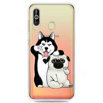 Selfie Dog Clear Varnish Soft Phone Back Cover for Samsung Galaxy A60
