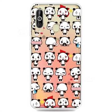 Mini Panda Clear Varnish Soft Phone Back Cover for Samsung Galaxy A60