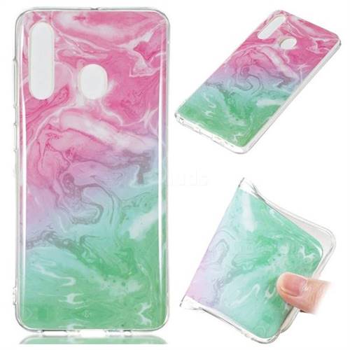 Pink Green Soft TPU Marble Pattern Case for Samsung Galaxy A60