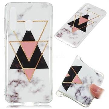 Inverted Triangle Black Soft TPU Marble Pattern Phone Case for Samsung Galaxy A60