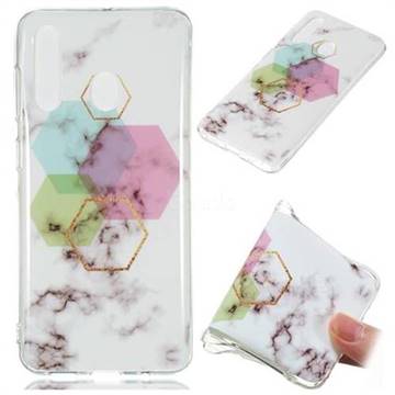 Hexagonal Soft TPU Marble Pattern Phone Case for Samsung Galaxy A60