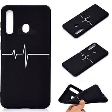 Electrocardiogram Chalk Drawing Matte Black TPU Phone Cover for Samsung Galaxy A60