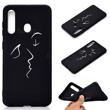 Smiley Chalk Drawing Matte Black TPU Phone Cover for Samsung Galaxy A60