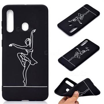 Dancer Chalk Drawing Matte Black TPU Phone Cover for Samsung Galaxy A60