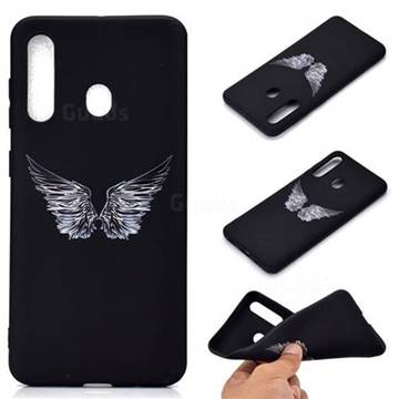 Wings Chalk Drawing Matte Black TPU Phone Cover for Samsung Galaxy A60