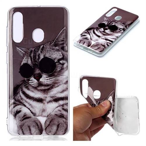Kitten with Sunglasses Soft TPU Cell Phone Back Cover for Samsung Galaxy A60
