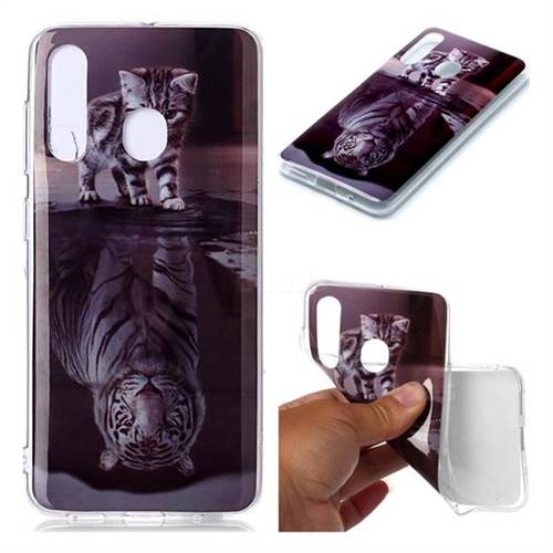 Cat and Tiger Soft TPU Cell Phone Back Cover for Samsung Galaxy A60