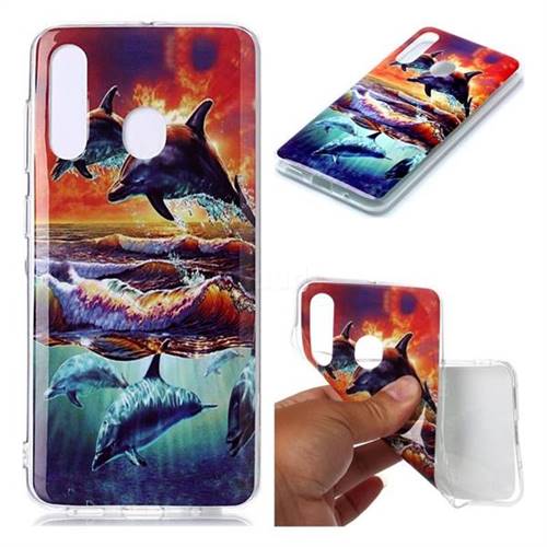 Flying Dolphin Soft TPU Cell Phone Back Cover for Samsung Galaxy A60