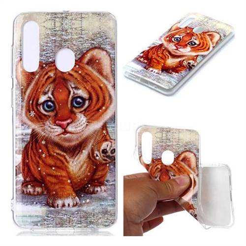 Cute Tiger Baby Soft TPU Cell Phone Back Cover for Samsung Galaxy A60