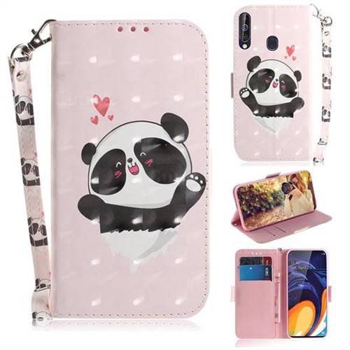Heart Cat 3D Painted Leather Wallet Phone Case for Samsung Galaxy A60