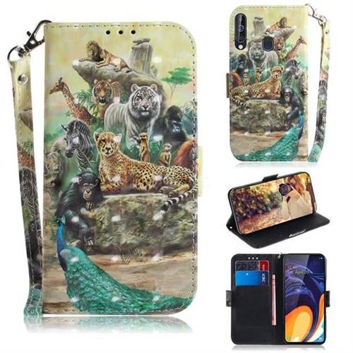 Beast Zoo 3D Painted Leather Wallet Phone Case for Samsung Galaxy A60
