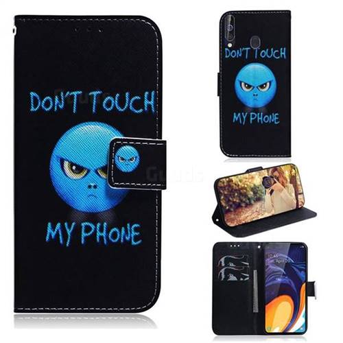 Not Touch My Phone PU Leather Wallet Case for Samsung Galaxy A60