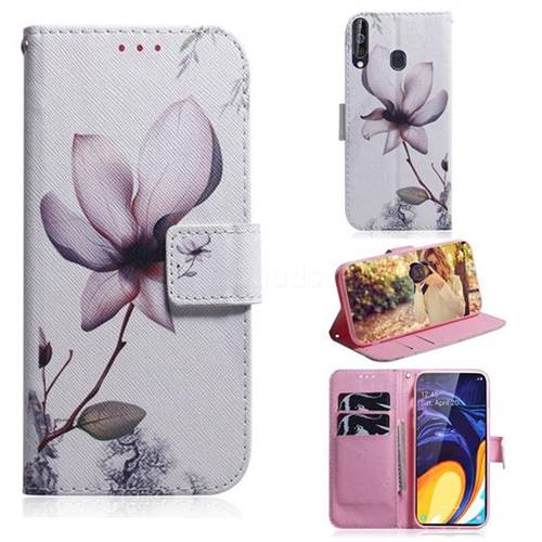 Magnolia Flower PU Leather Wallet Case for Samsung Galaxy A60