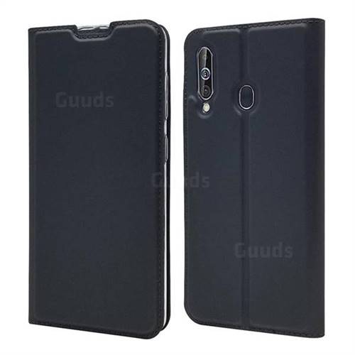 Ultra Slim Card Magnetic Automatic Suction Leather Wallet Case for Samsung Galaxy A60 - Star Grey