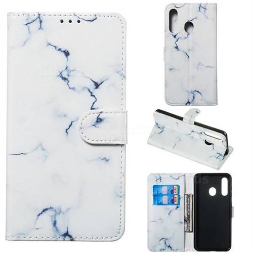 Soft White Marble PU Leather Wallet Case for Samsung Galaxy A60