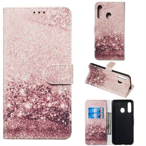 Glittering Rose Gold PU Leather Wallet Case for Samsung Galaxy A60