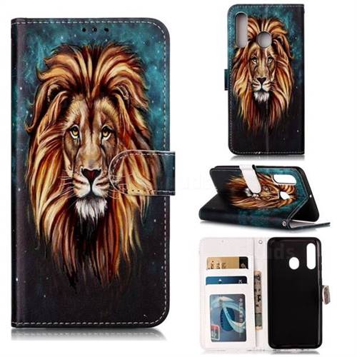 Ice Lion 3D Relief Oil PU Leather Wallet Case for Samsung Galaxy A60